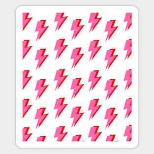 Pink and Red Lightning Bolt Pattern Sticker